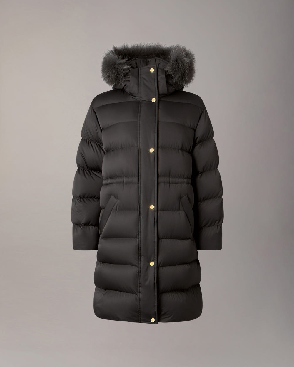 NORTHBOUND FOX FUR & DOWN PARKA-BLACK