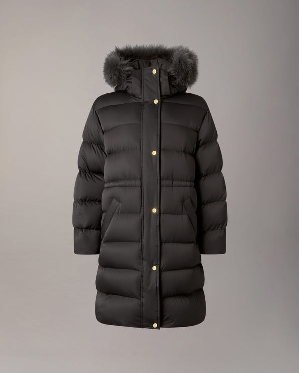 NORTHBOUND FOX FUR & DOWN PARKA-BLACK