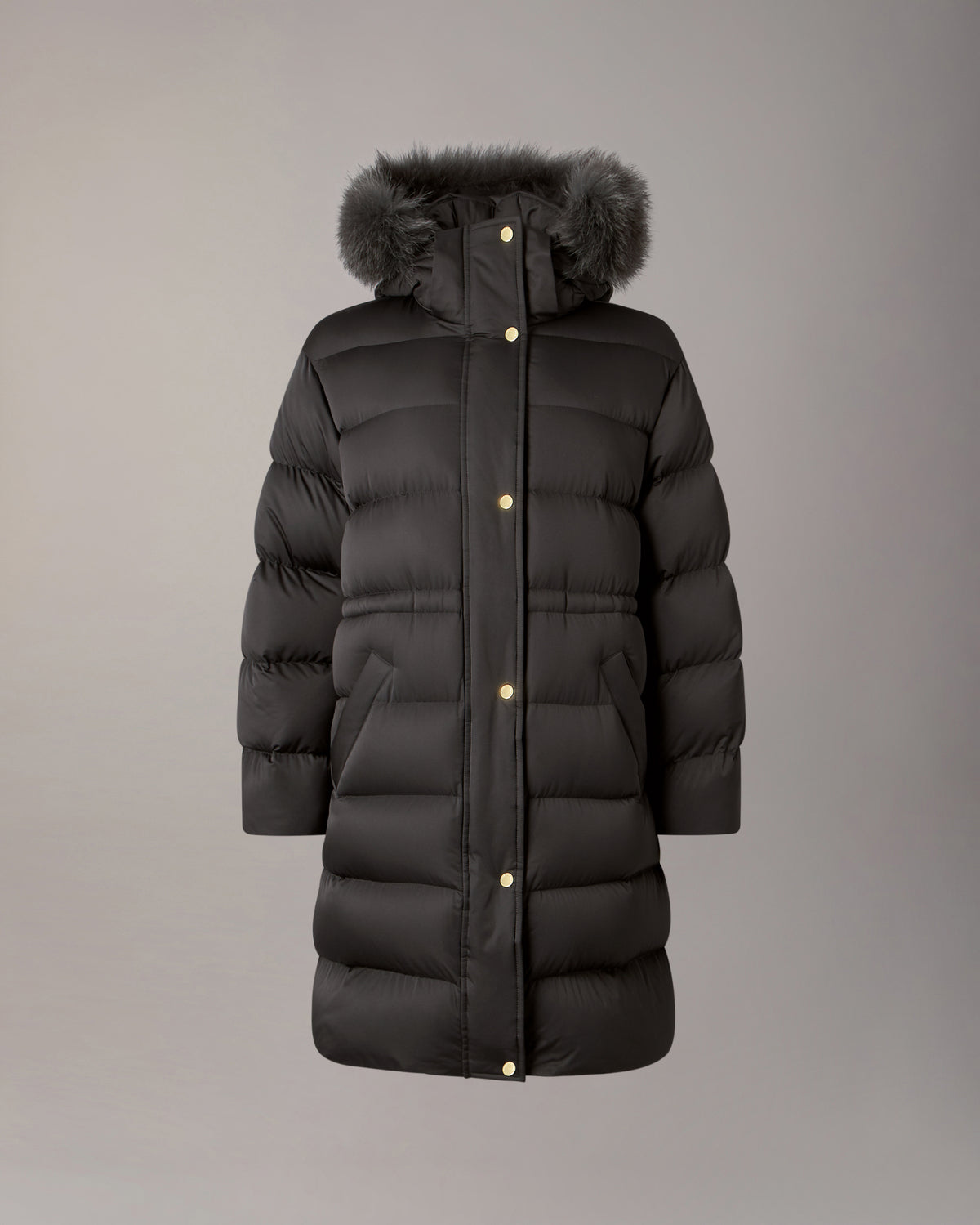 NORTHBOUND FOX FUR & DOWN PARKA-BLACK