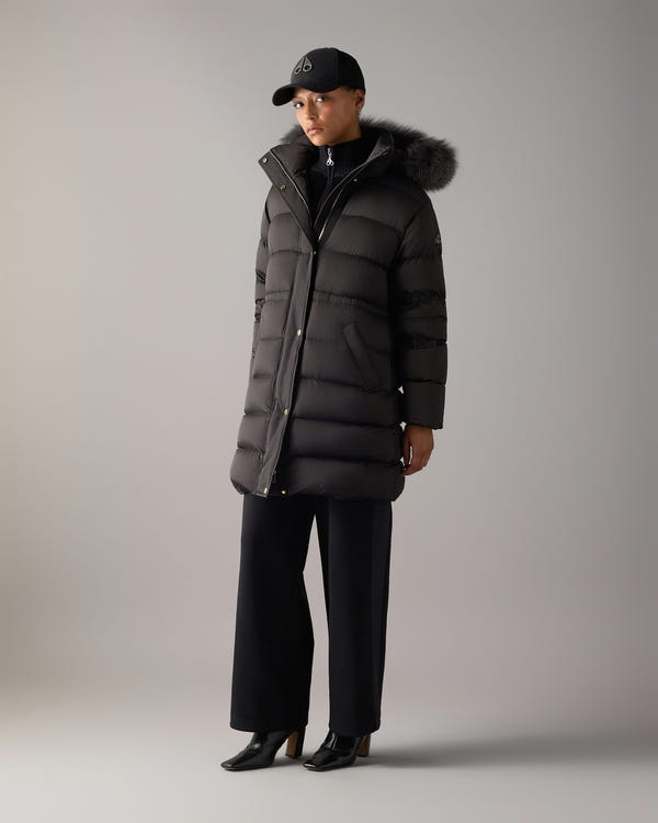 NORTHBOUND FOX FUR & DOWN PARKA-BLACK