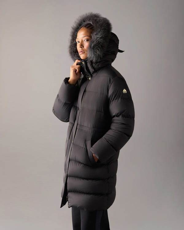 NORTHBOUND FOX FUR & DOWN PARKA-BLACK