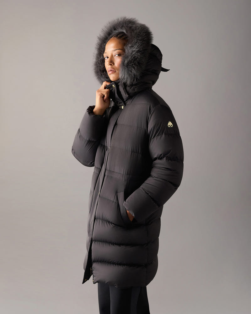 NORTHBOUND FOX FUR & DOWN PARKA-BLACK
