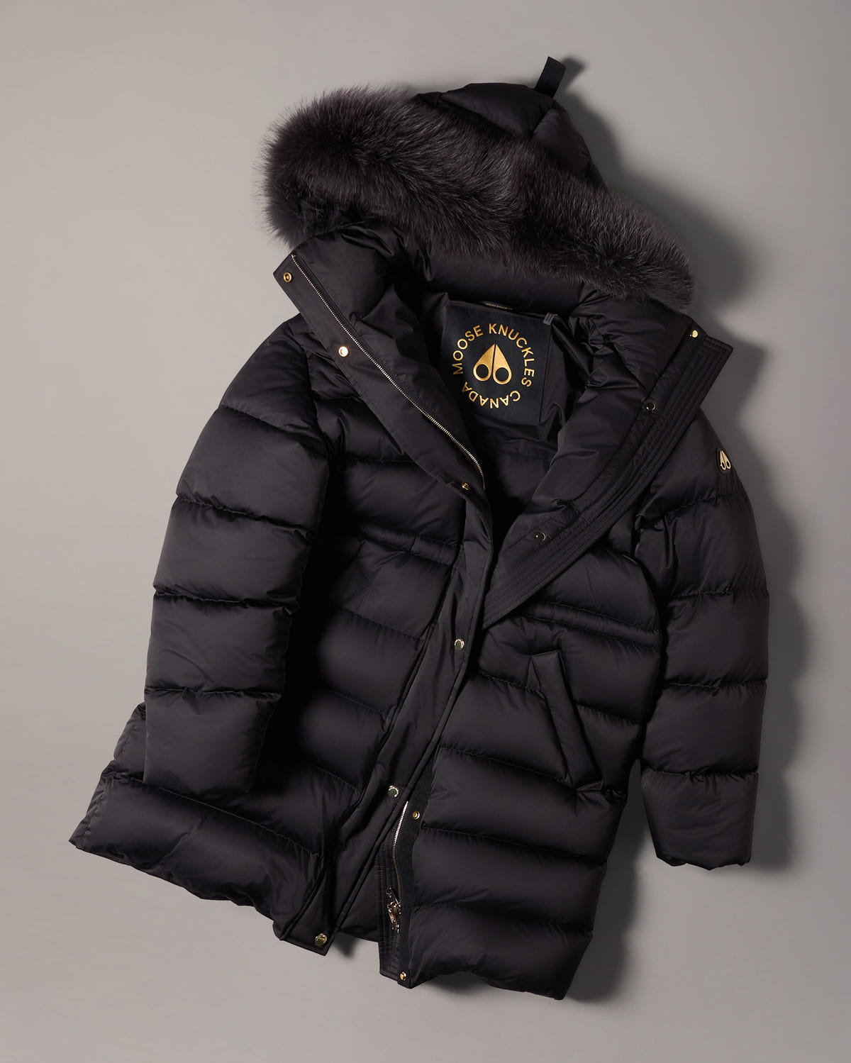NORTHBOUND FOX FUR & DOWN PARKA-BLACK