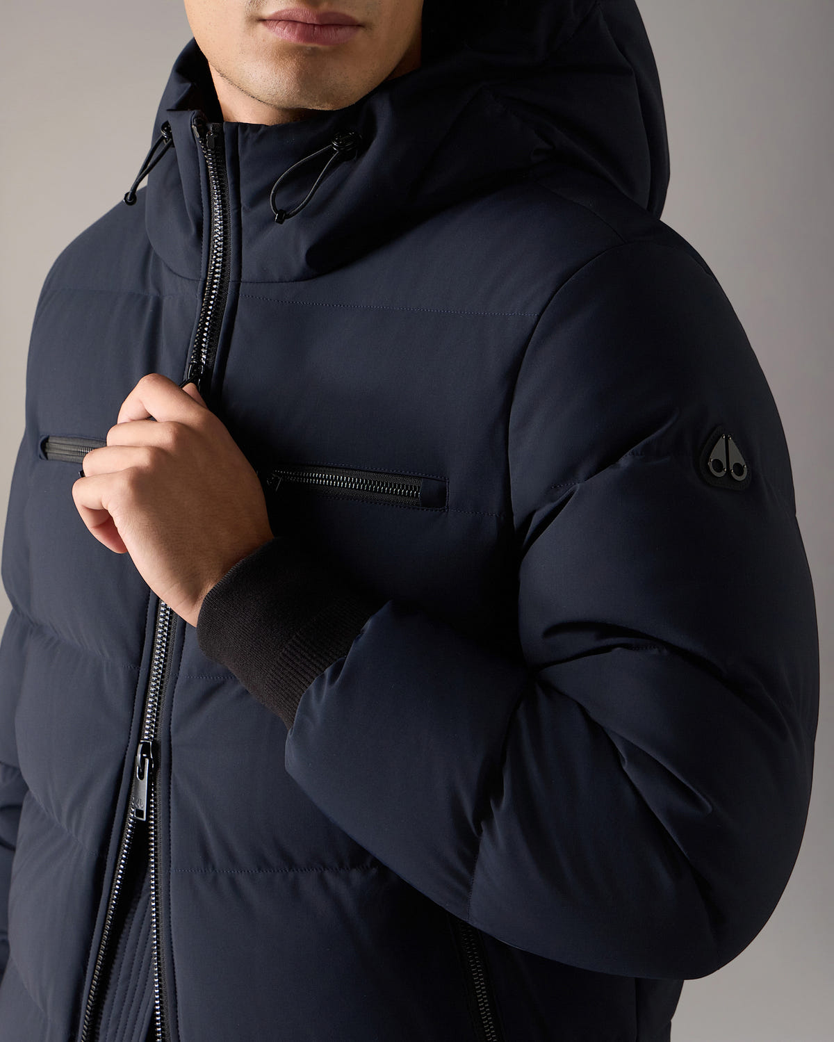BLOUSON AVIATEUR EN DUVET SOHO-BLEU MARINE
