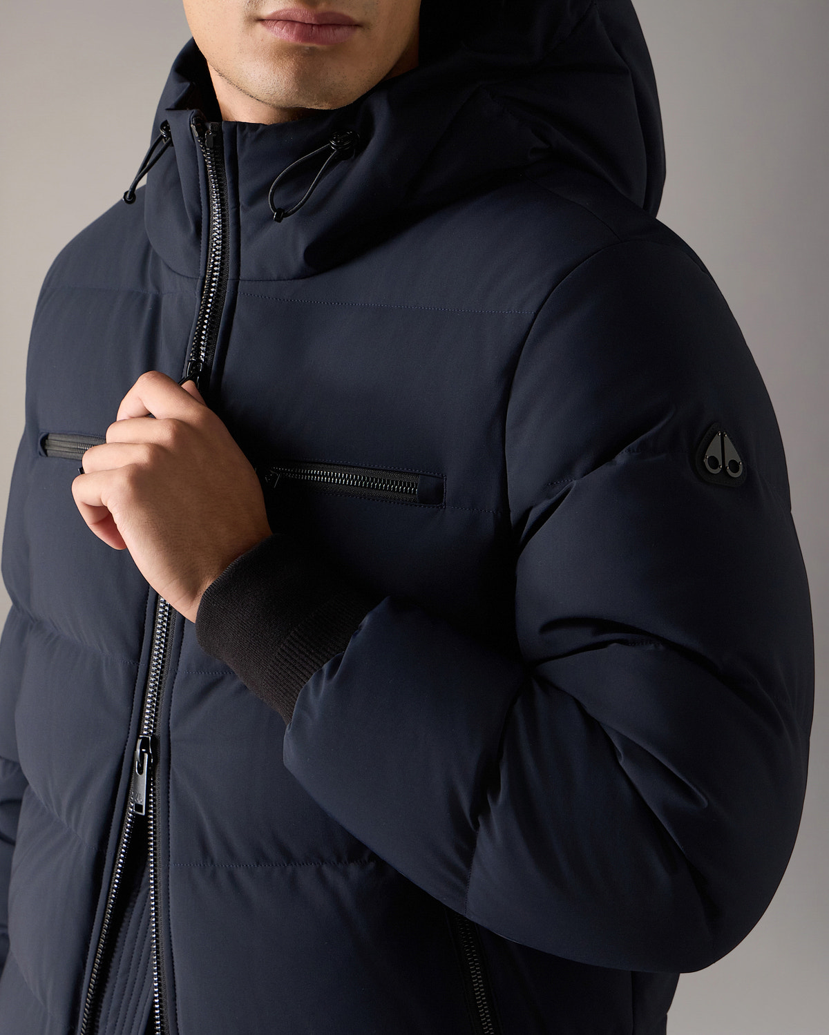 BLOUSON AVIATEUR EN DUVET SOHO-BLEU MARINE