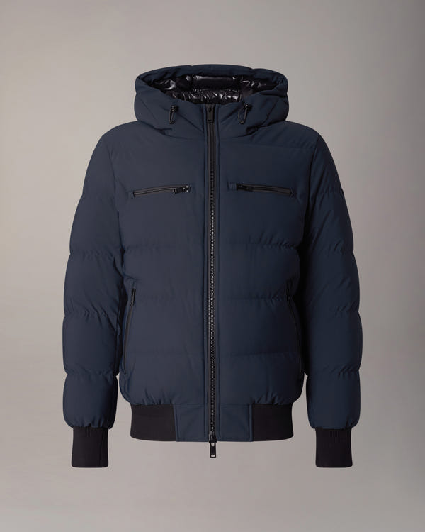 BLOUSON AVIATEUR EN DUVET SOHO-BLEU MARINE