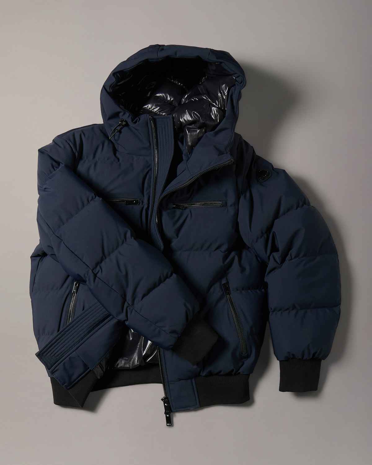 BLOUSON AVIATEUR EN DUVET SOHO-BLEU MARINE