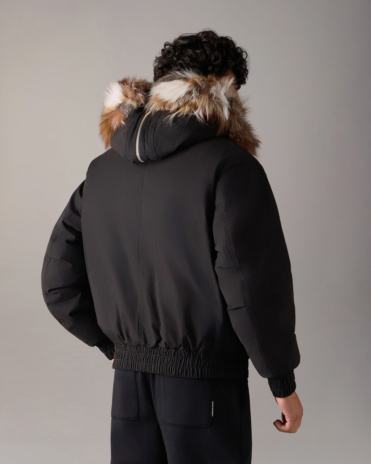 BLOUSON AVIATEUR EN DUVET ET FOURRURE PIONEER-SCHWARZ