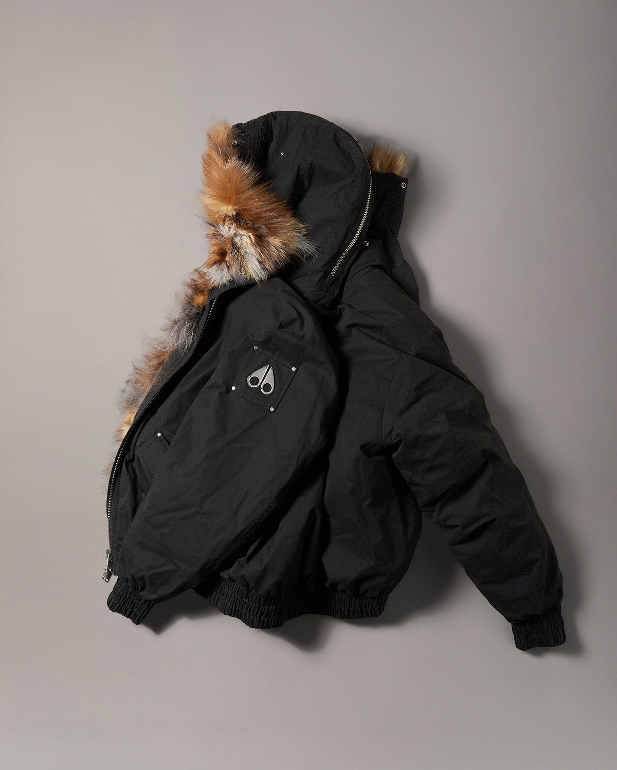 BLOUSON AVIATEUR EN DUVET ET FOURRURE PIONEER-SCHWARZ