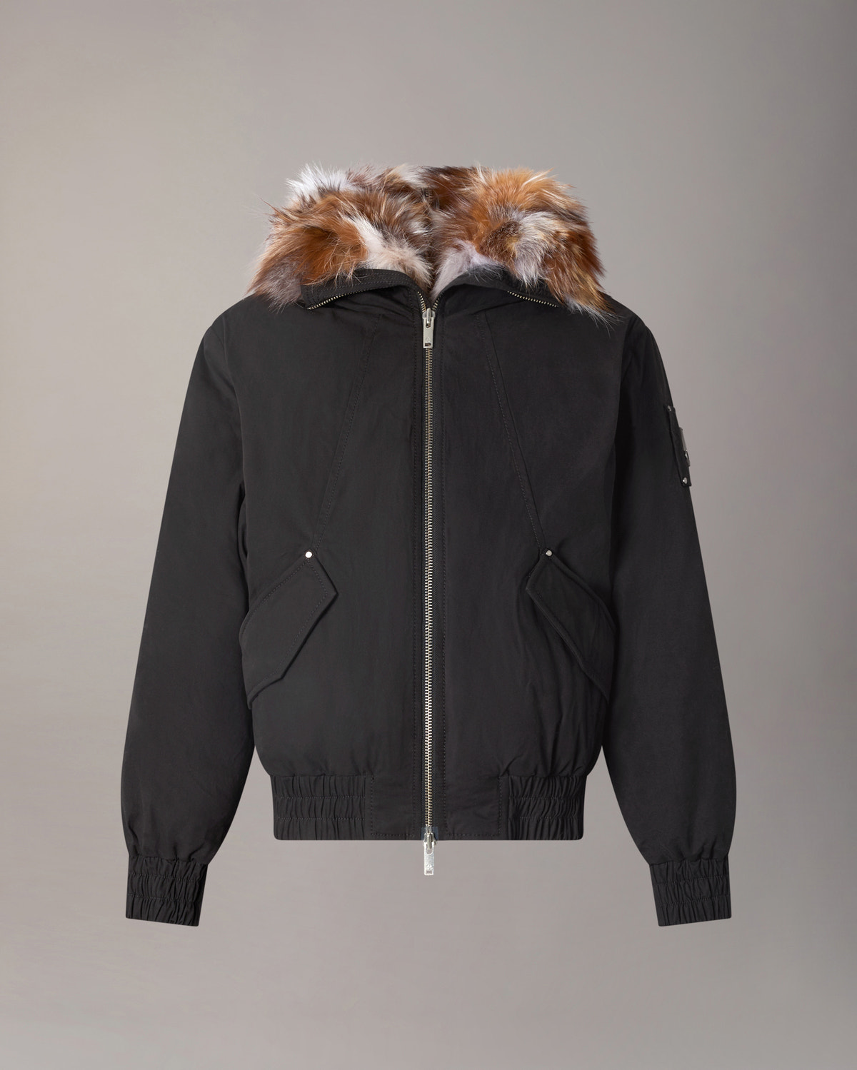 BLOUSON AVIATEUR EN DUVET ET FOURRURE PIONEER-SCHWARZ