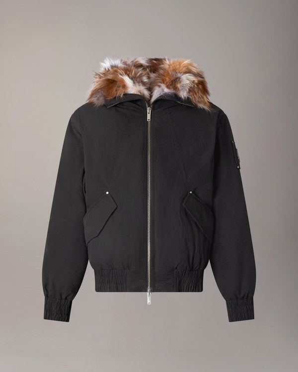 BLOUSON AVIATEUR EN DUVET ET FOURRURE PIONEER-SCHWARZ