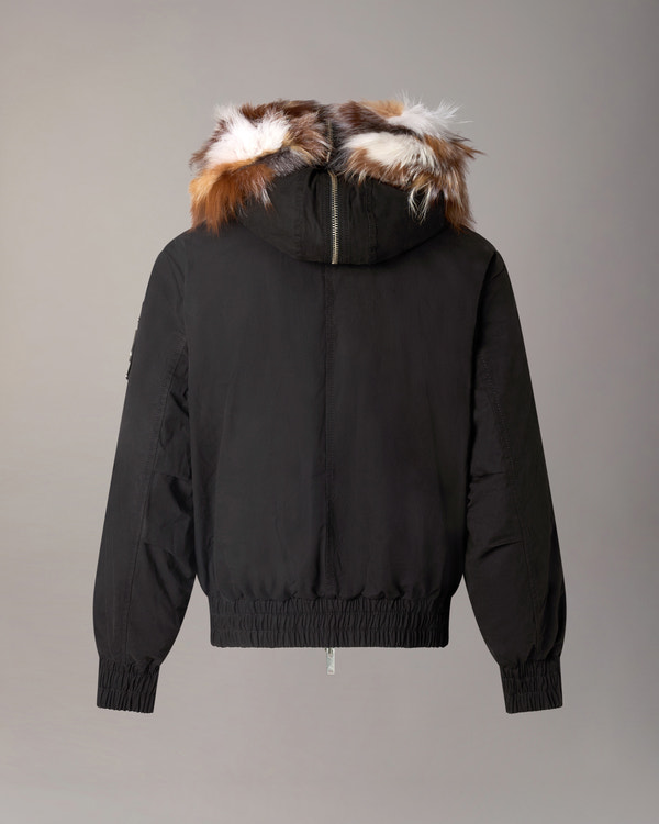 BLOUSON AVIATEUR EN DUVET ET FOURRURE PIONEER-SCHWARZ