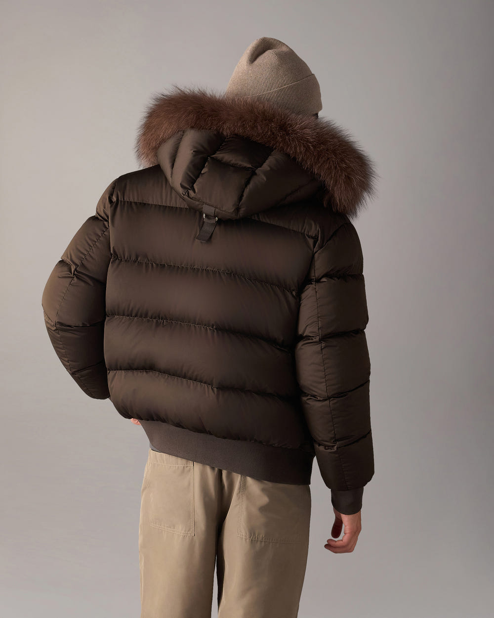 NORTHBOUND FOX FUR & DOWN BOMBER-ESPRESSO
