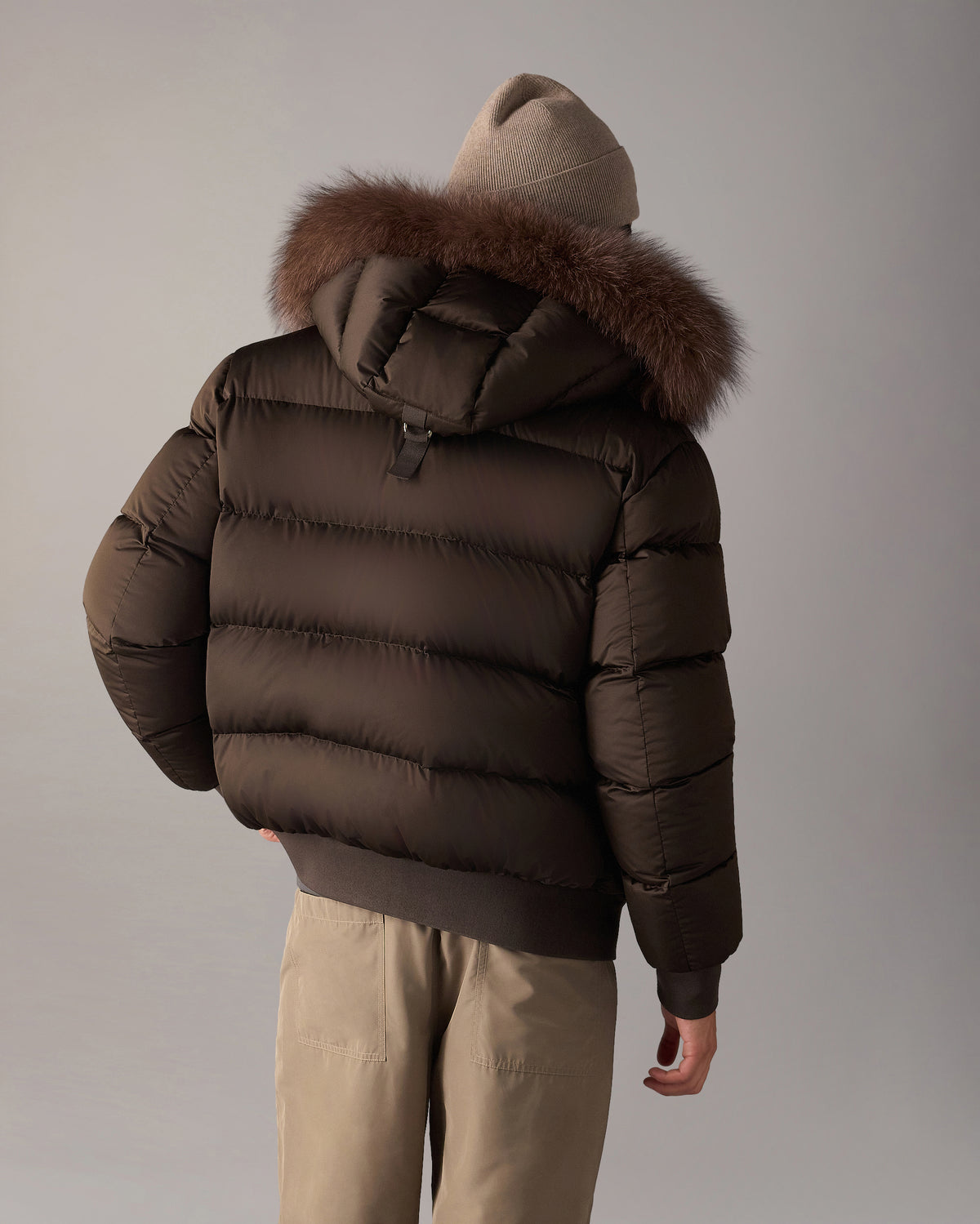 NORTHBOUND FOX FUR & DOWN BOMBER-ESPRESSO