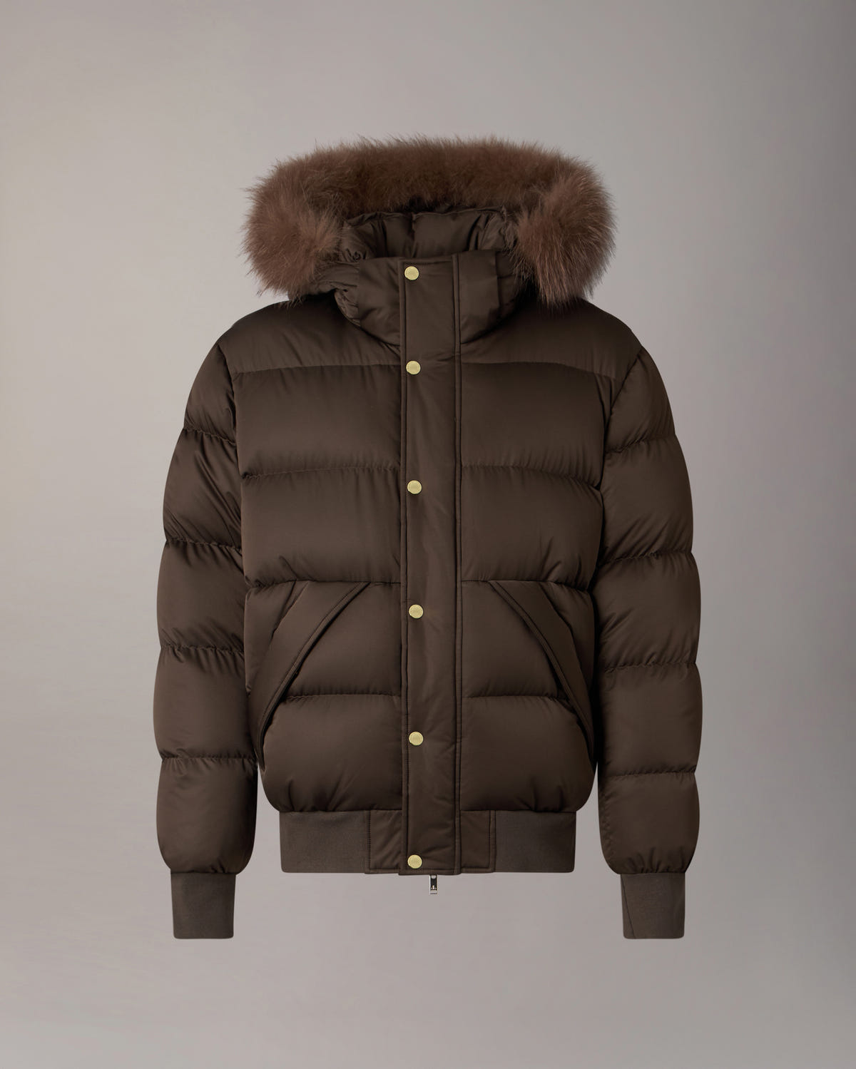 NORTHBOUND FOX FUR & DOWN BOMBER-ESPRESSO