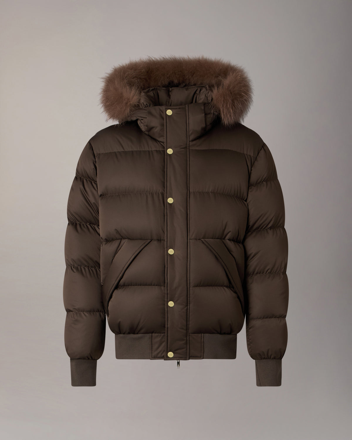 NORTHBOUND FOX FUR & DOWN BOMBER-ESPRESSO