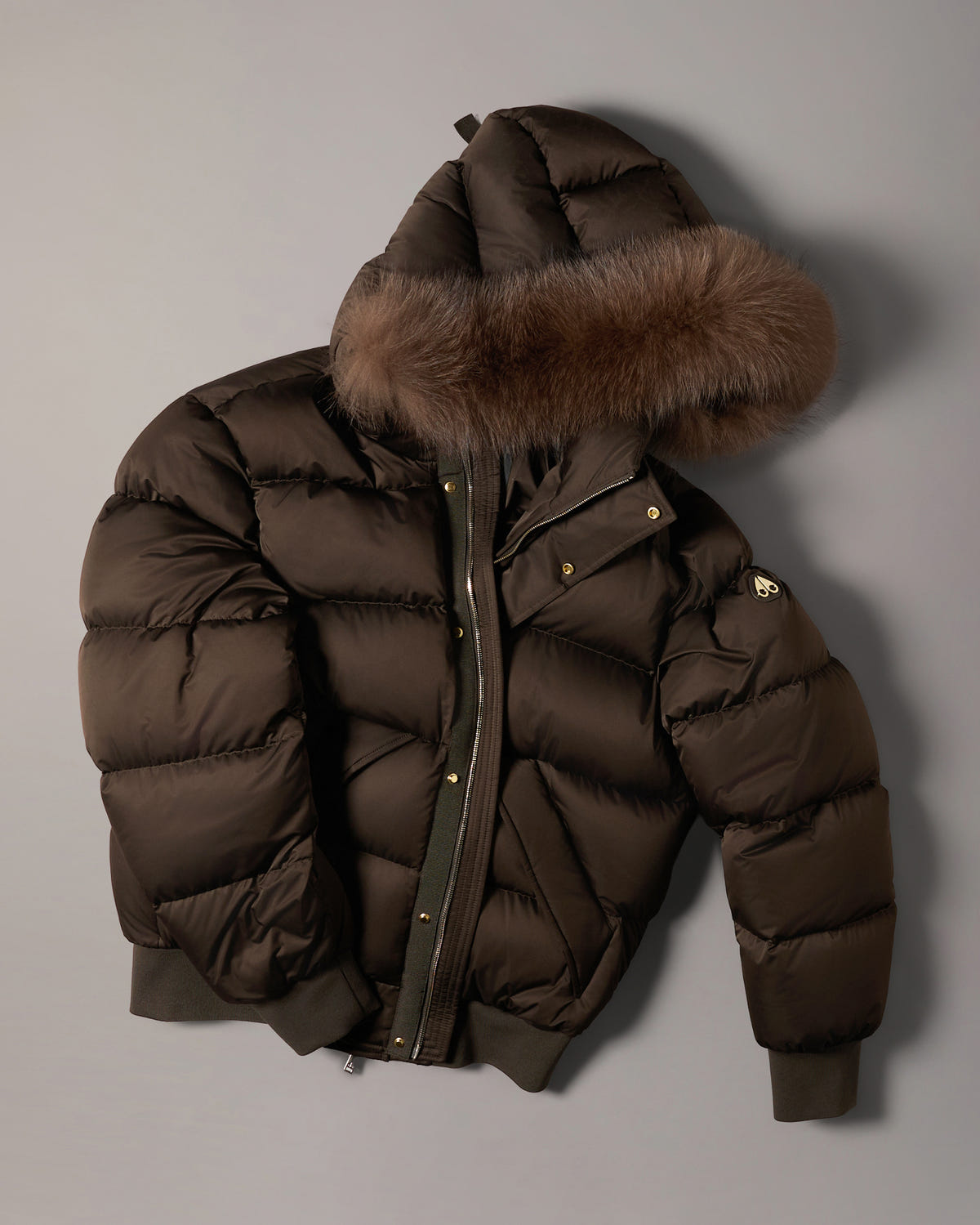 NORTHBOUND FOX FUR & DOWN BOMBER-ESPRESSO