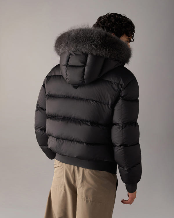 NORTHBOUND FOX FUR & DOWN BOMBER-BLACK
