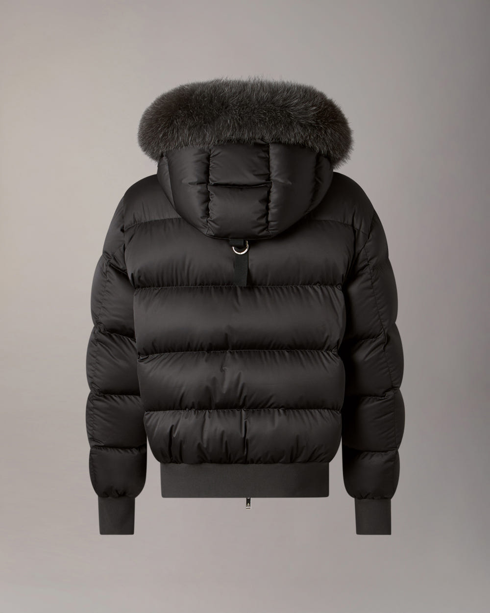 NORTHBOUND FOX FUR & DOWN BOMBER-BLACK