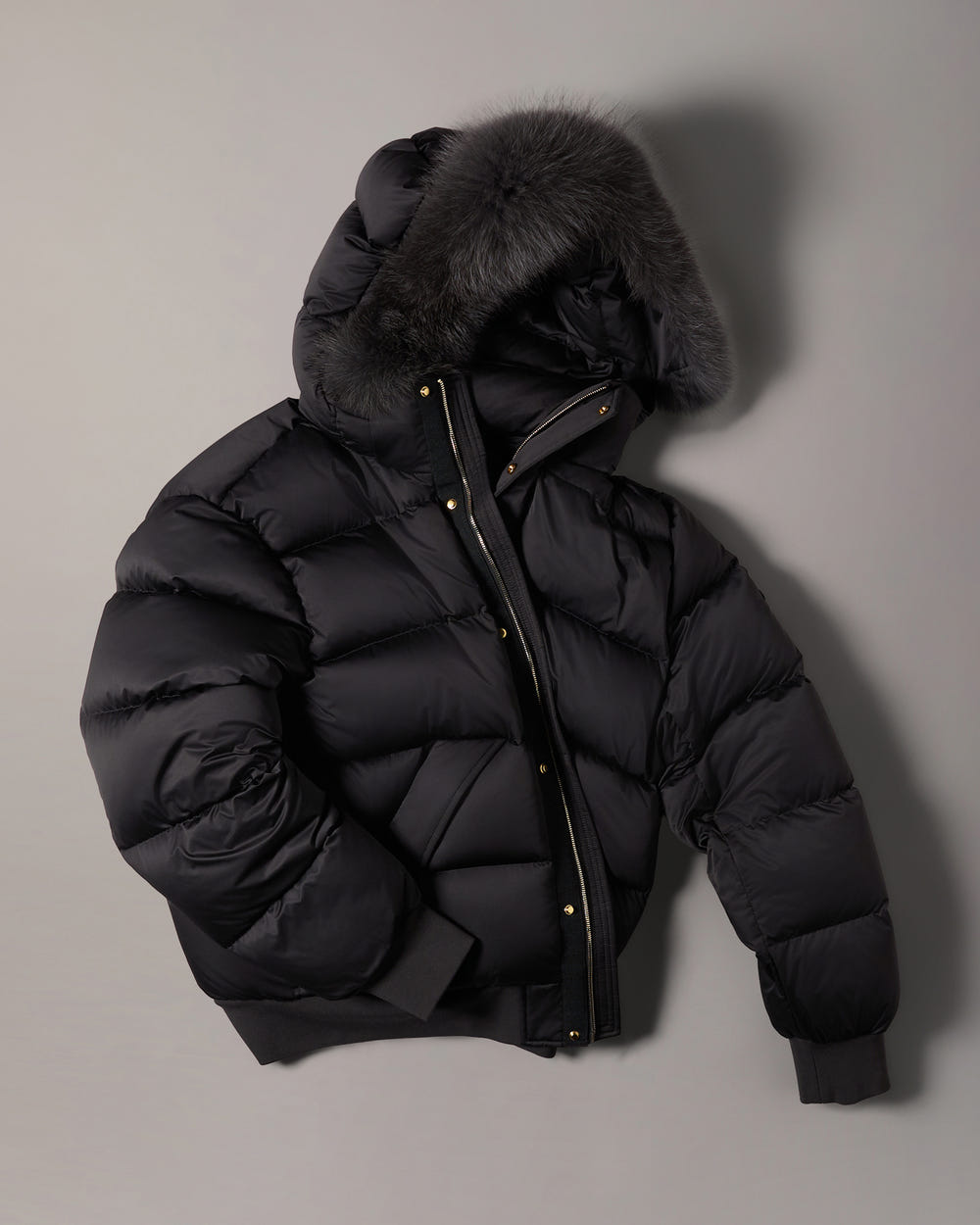 NORTHBOUND FOX FUR & DOWN BOMBER-BLACK