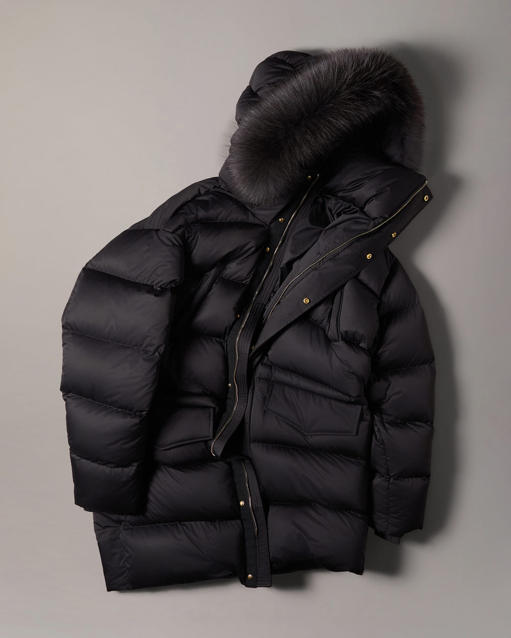 NORTHBOUND FOX FUR & DOWN 3Q-BLACK
