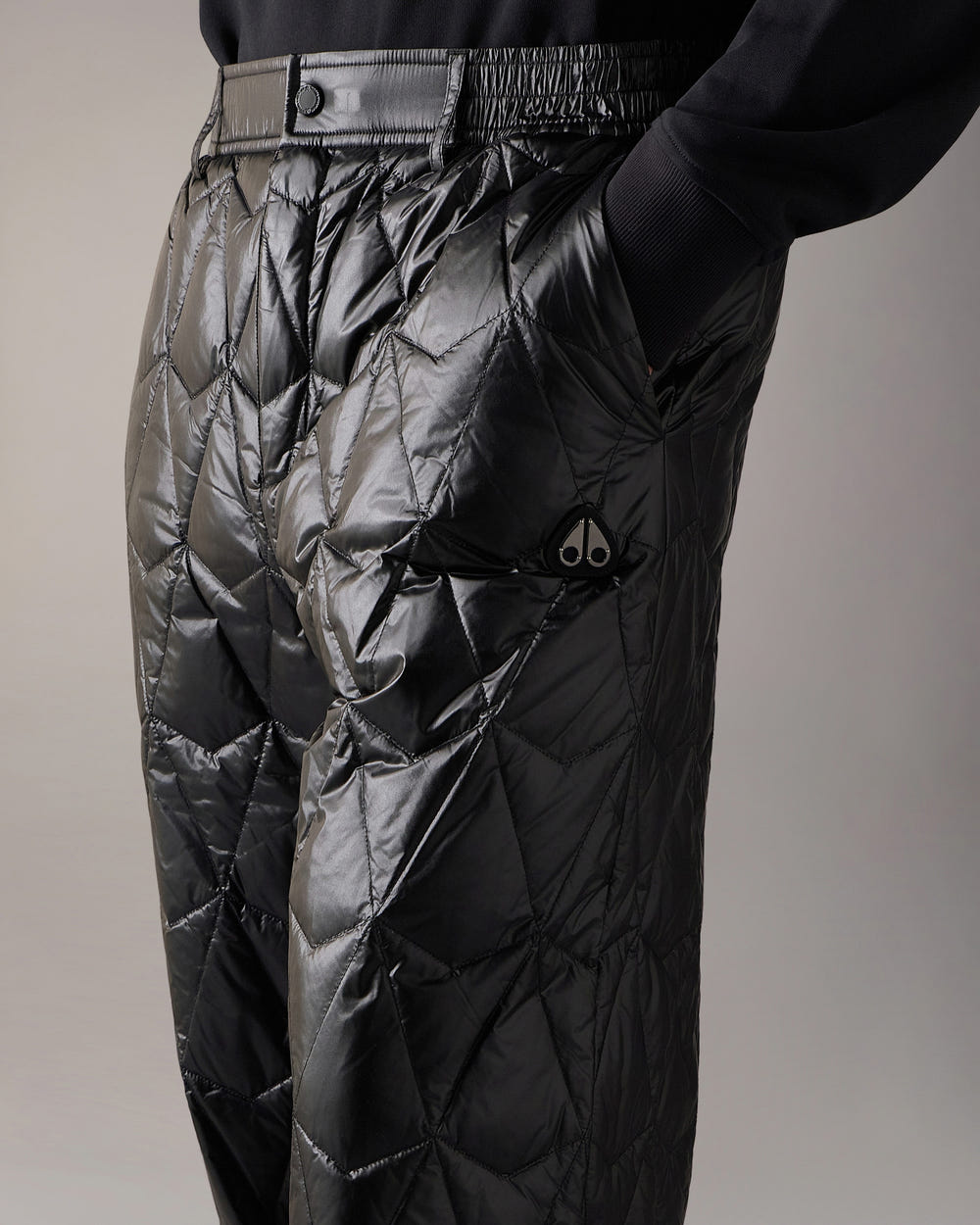 ICEBERG QUILT DOWN PANTS-BLACK