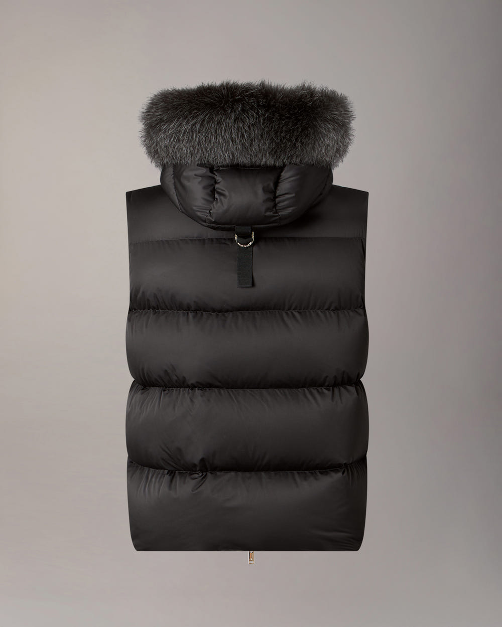 NORTHBOUND FOX FUR & DOWN VEST-BLACK