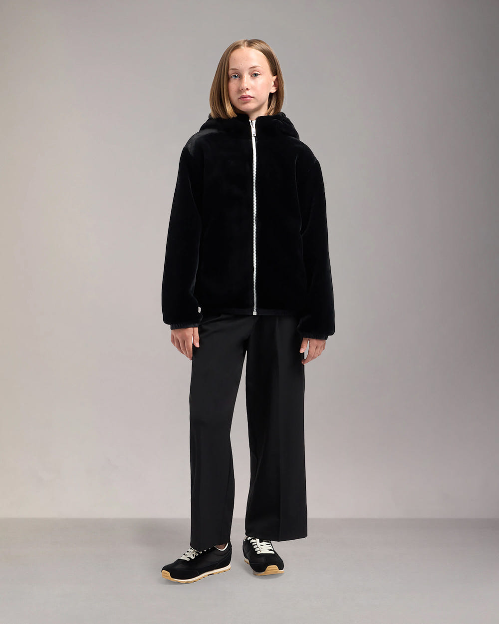 Moose Knuckles - M13US624 - Kids Simcoe Bunny Reversible Jacket - KIDS - Black / Shiny Black - Front