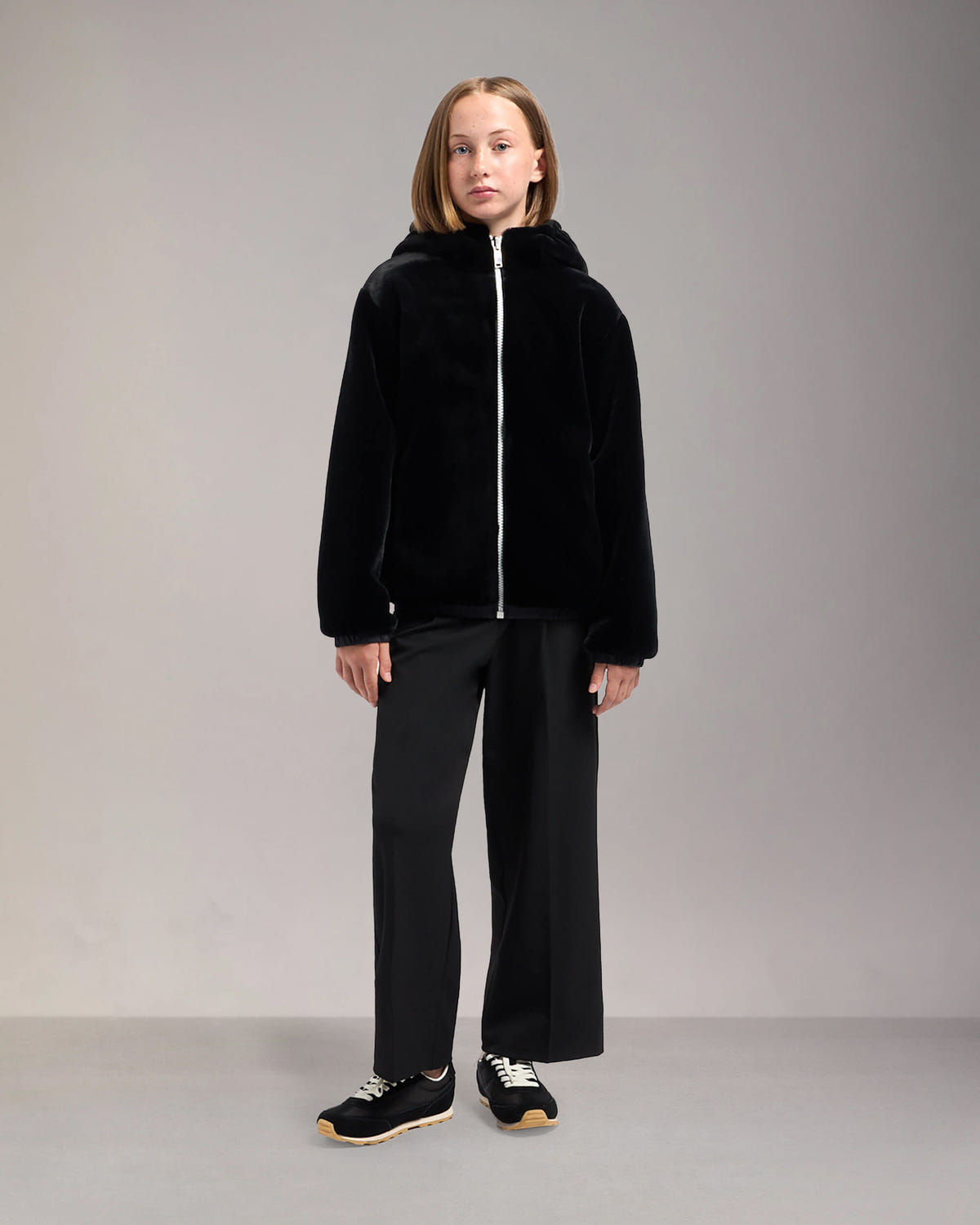 Moose Knuckles - M13US624 - Kids Simcoe Bunny Reversible Jacket - KIDS - Black / Shiny Black - Front
