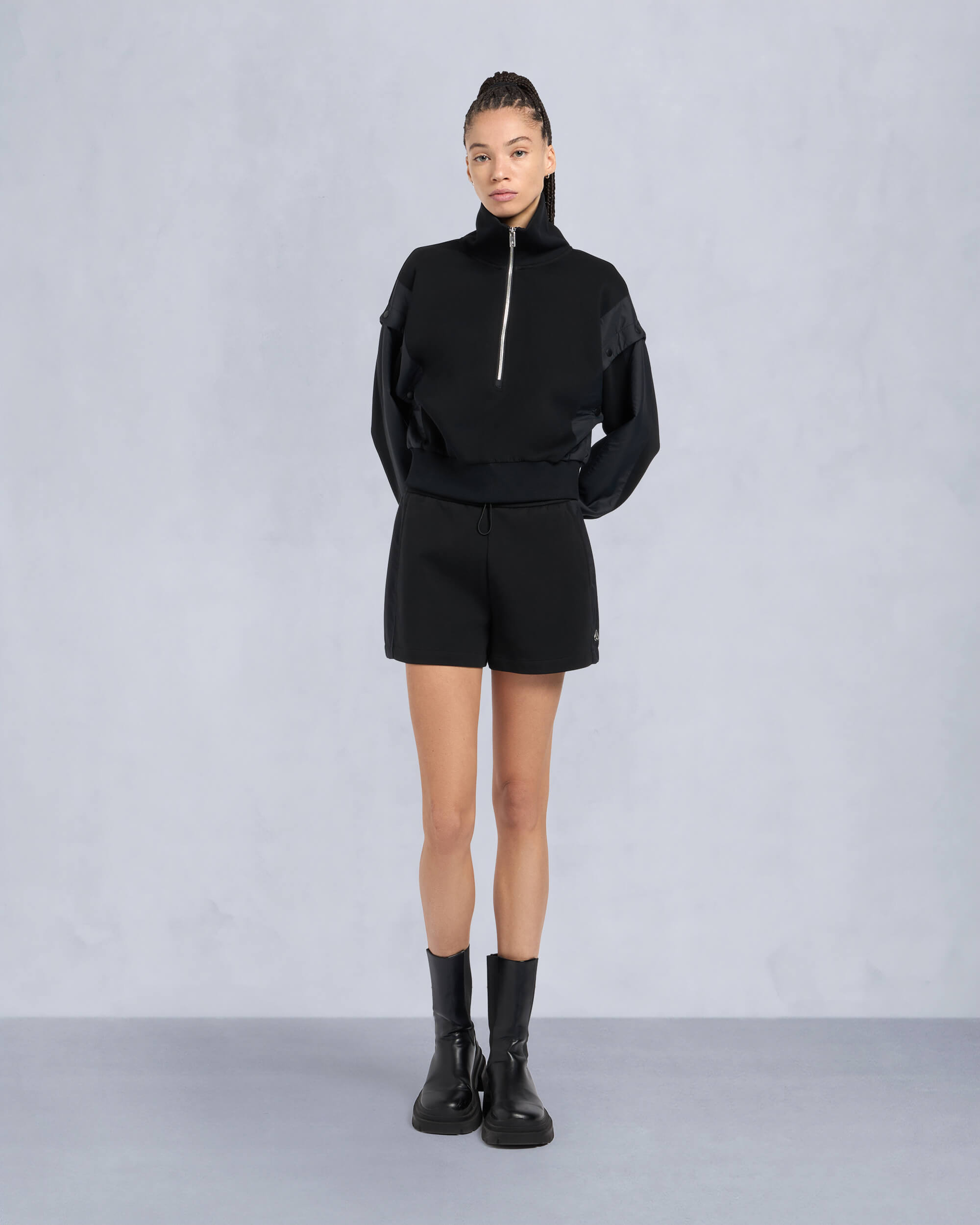 MOOSE KNUCKLES｜SHORTS (Mixmedia Short (M14LR798 292)) Black 'Mixmedia' shorts Moose Knuckles - Mesh Strappy Back