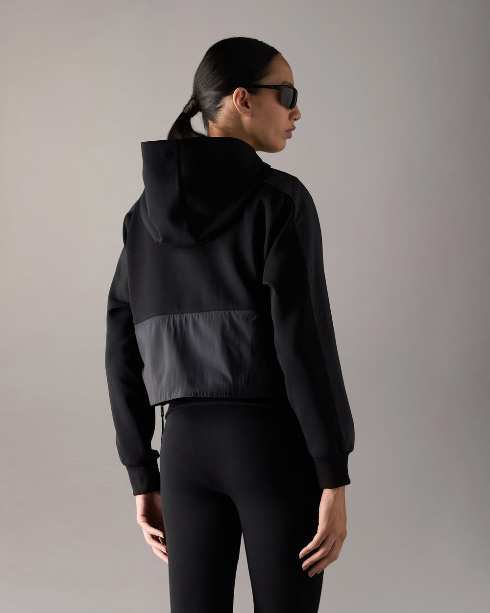 Moose Knuckles - M14LS635 - Mixed Media Hoodie - WOMENS - Black - Back