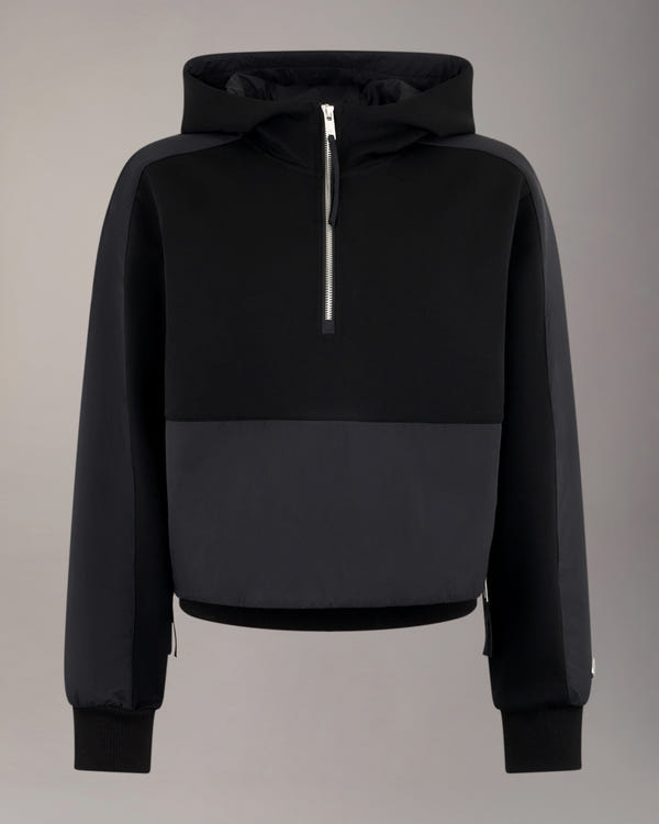 Moose Knuckles - M14LS635 - Mixed Media Hoodie - WOMENS - Black - GM