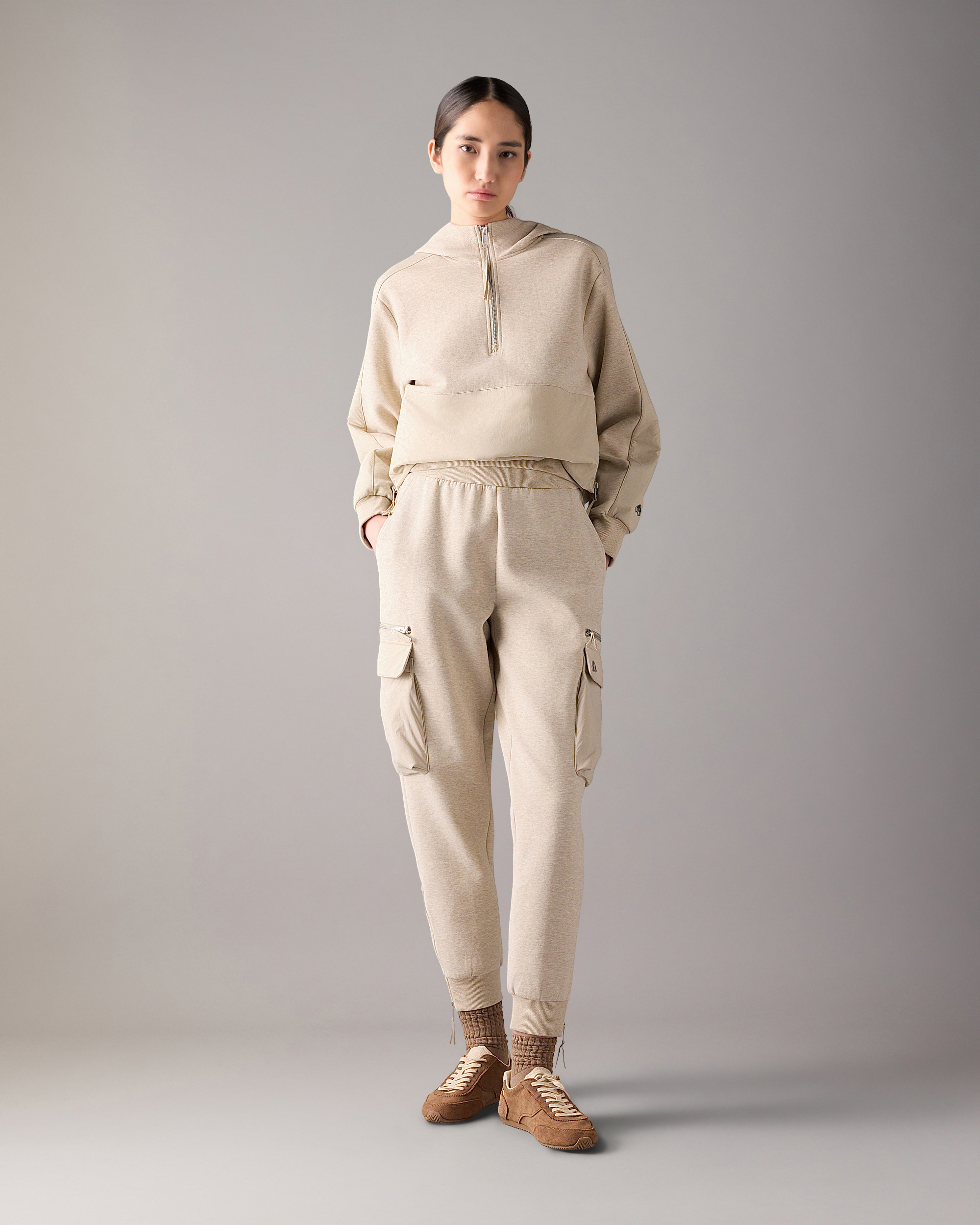 Moose Knuckles - M14LS635H - Mixed Media Neoprene Hoodie - WOMENS -  - Front Category