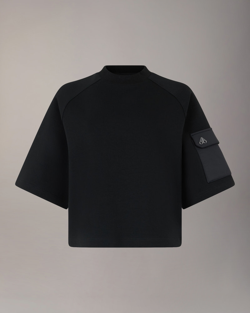 Moose Knuckles - M14LT741 - MixMedia T-Shirt - WOMENS - Black - GM