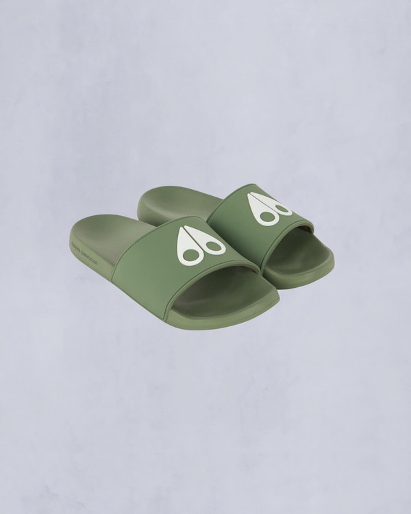 Moose Knuckles Accessories Logo Icon Sport Slides KELP M14MA503 Front Category