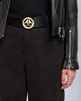 Moose Knuckles - M14MA529G - Circular Gold Logo Icon Belt - ACCESSORIES - Gold - Front