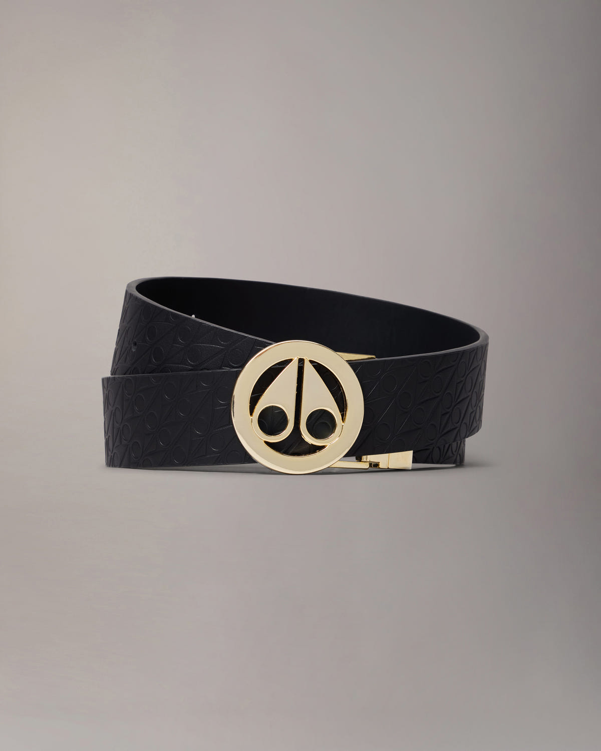 Moose Knuckles - M14MA529G - Gold Series Circular Logo Icon Belt - ACCESSORIES - Gold - GM