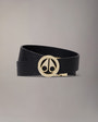 Moose Knuckles - M14MA529G - Gold Series Circular Logo Icon Leather Belt - ACCESSORIES - Gold - GM