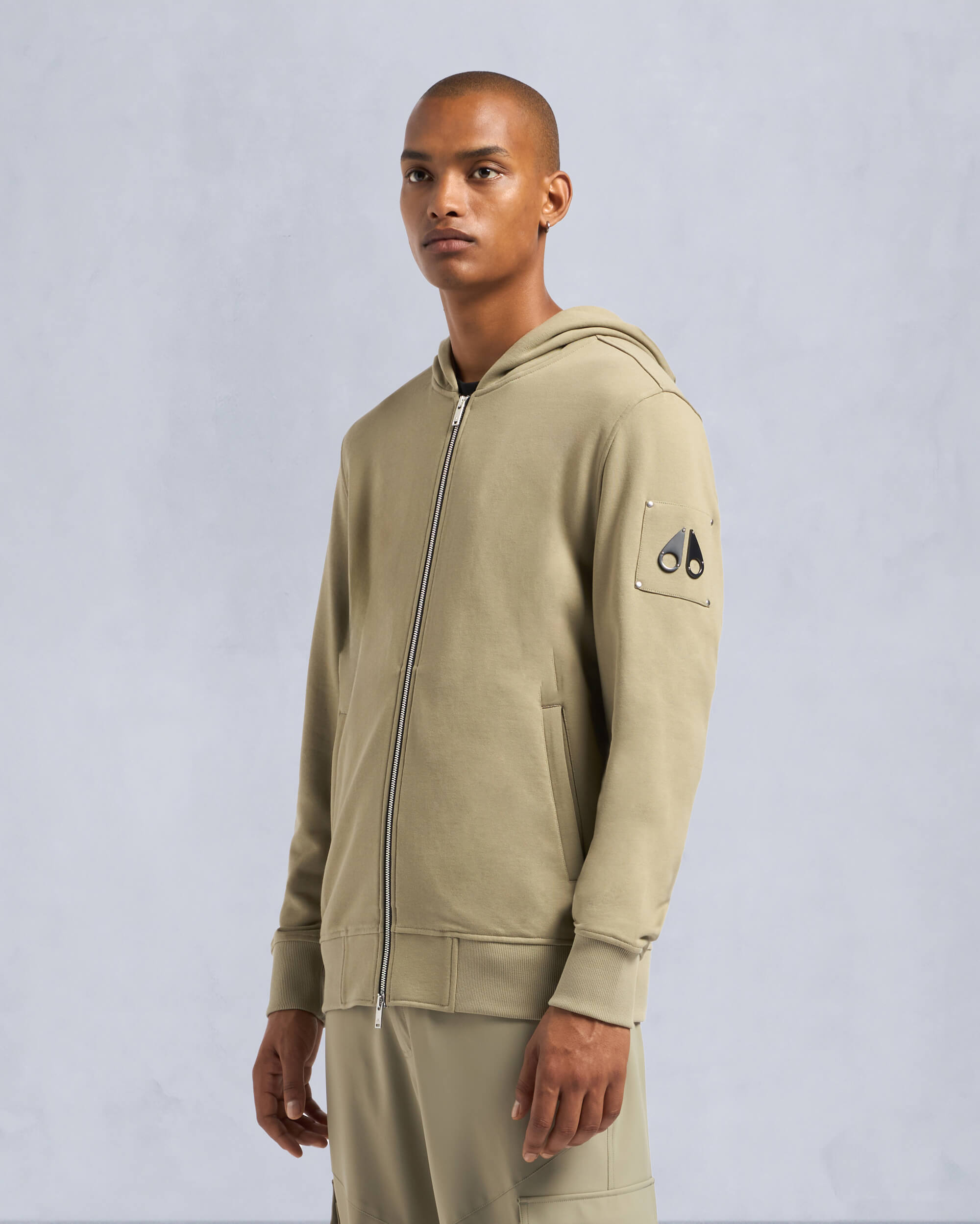 Moose Knuckles - M14MS609 - Hartsfield Zip-Up Hoodie - MENS - Sage - Front