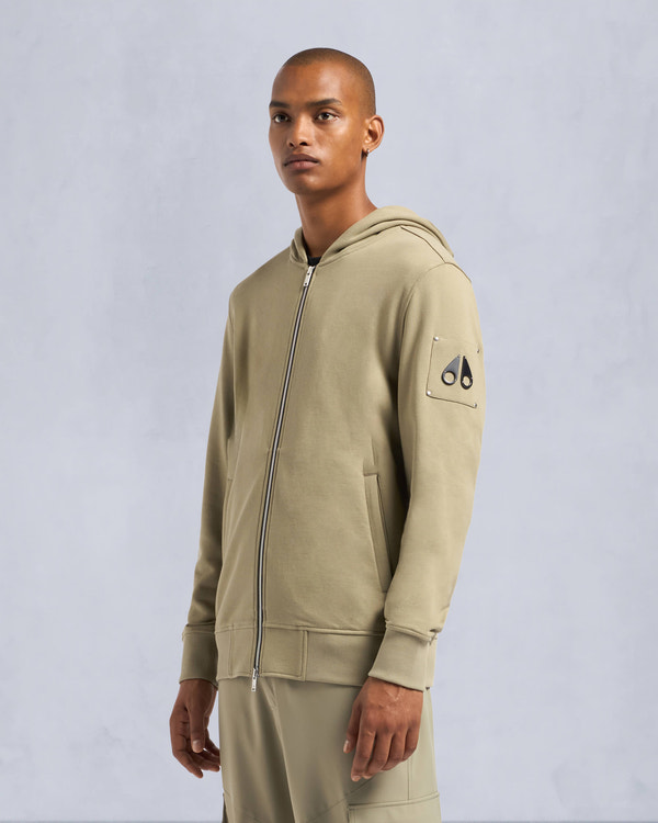 Moose Knuckles - M14MS609 - Hartsfield Zip-Up Hoodie - MENS - Sage - Front