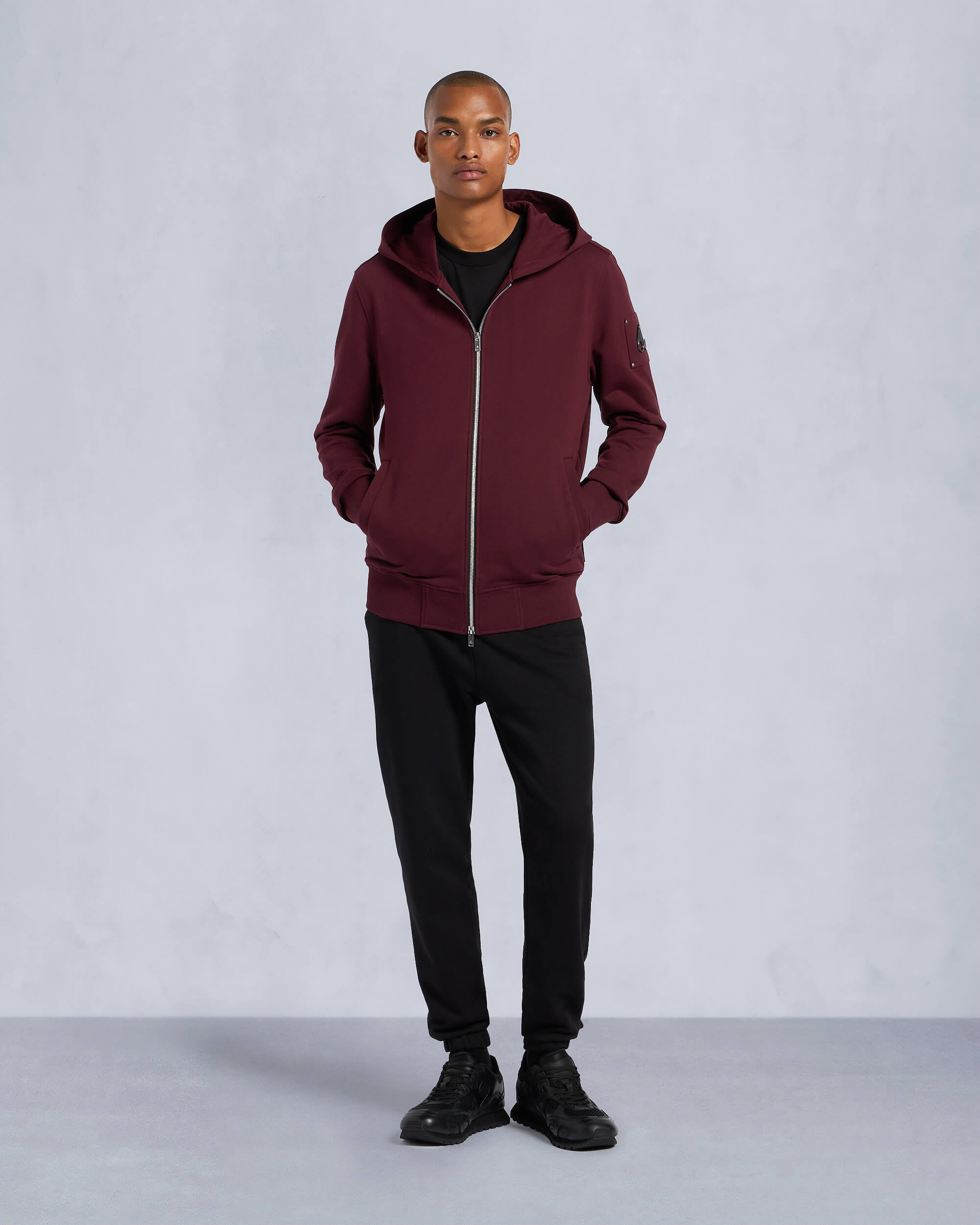 Moose Knuckles - M14MS609 - Hartsfield Zip-Up Hoodie - MENS - Beet - Front Category