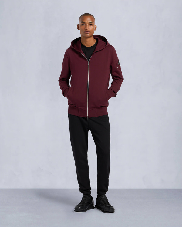 Moose Knuckles - M14MS609 - Hartsfield Zip-Up Hoodie - MENS - Beet - Front Category