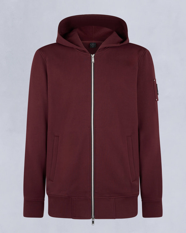 Moose Knuckles - M14MS609 - Hartsfield Zip-Up Hoodie - MENS - Beet - GM