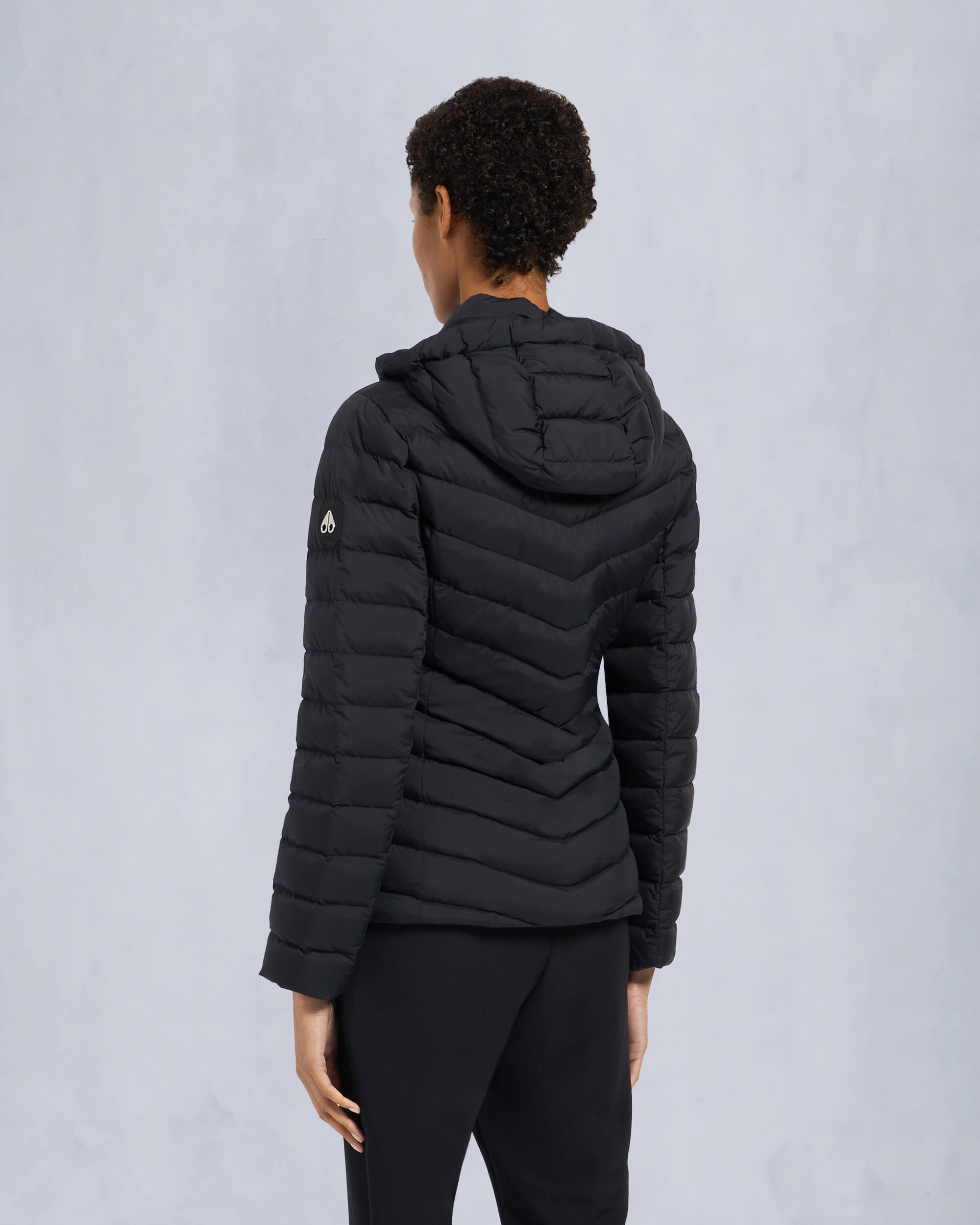 Moose Knuckles Womens Lucille Air Down Jacket Black M15LJ133 Back