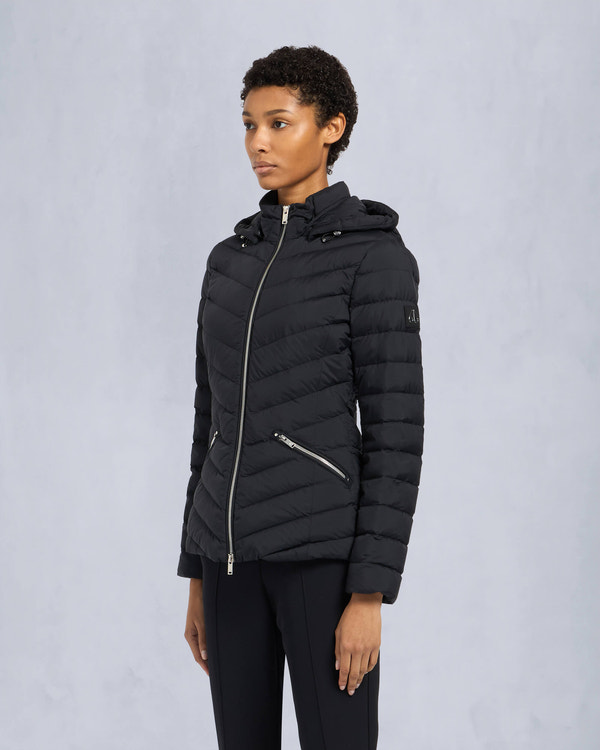 Moose Knuckles Womens Lucille Air Down Jacket Black M15LJ133 Front