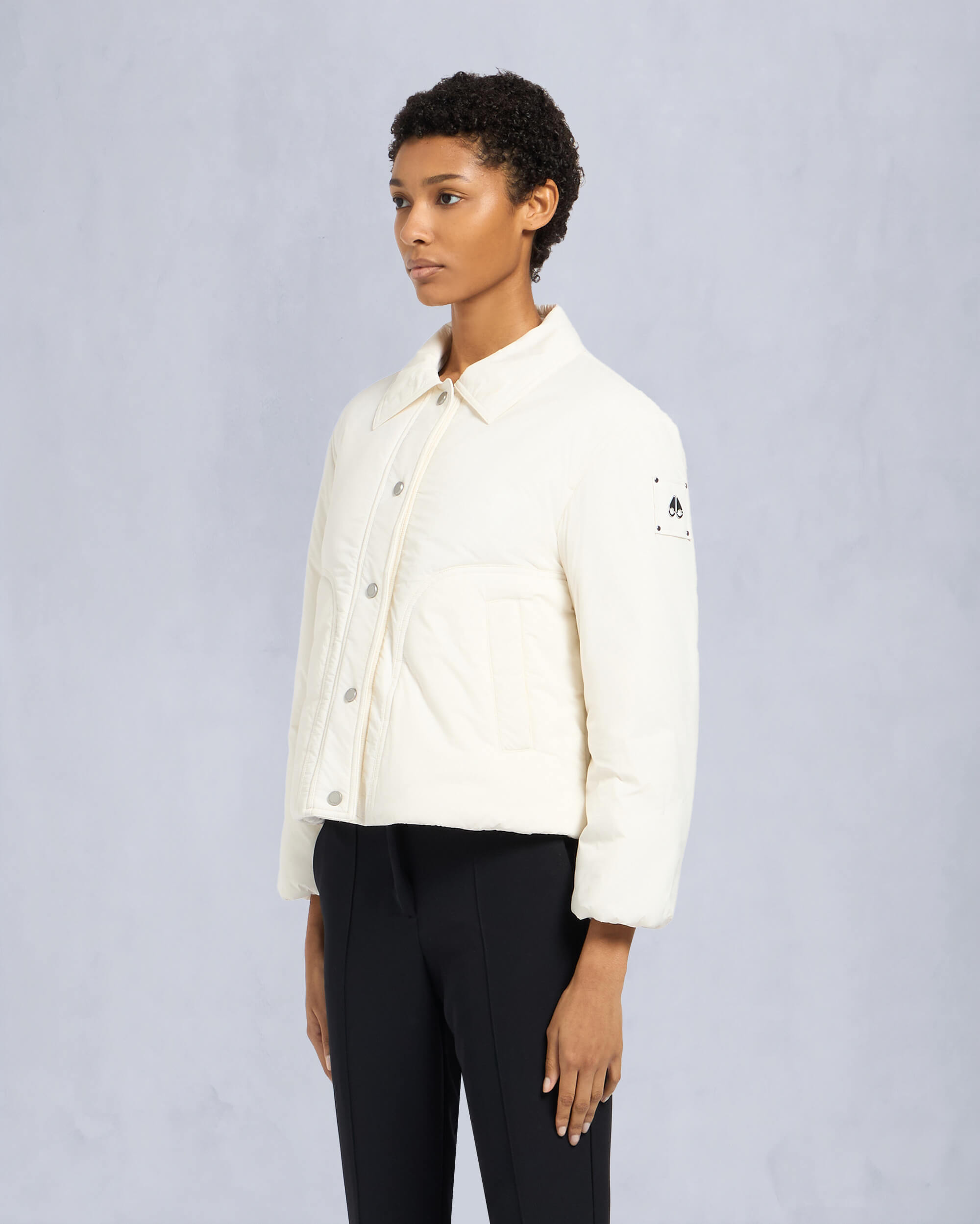 Moose Knuckles Womens Jolicoeur Shirt Jacket Plaster M15LJ182 Front