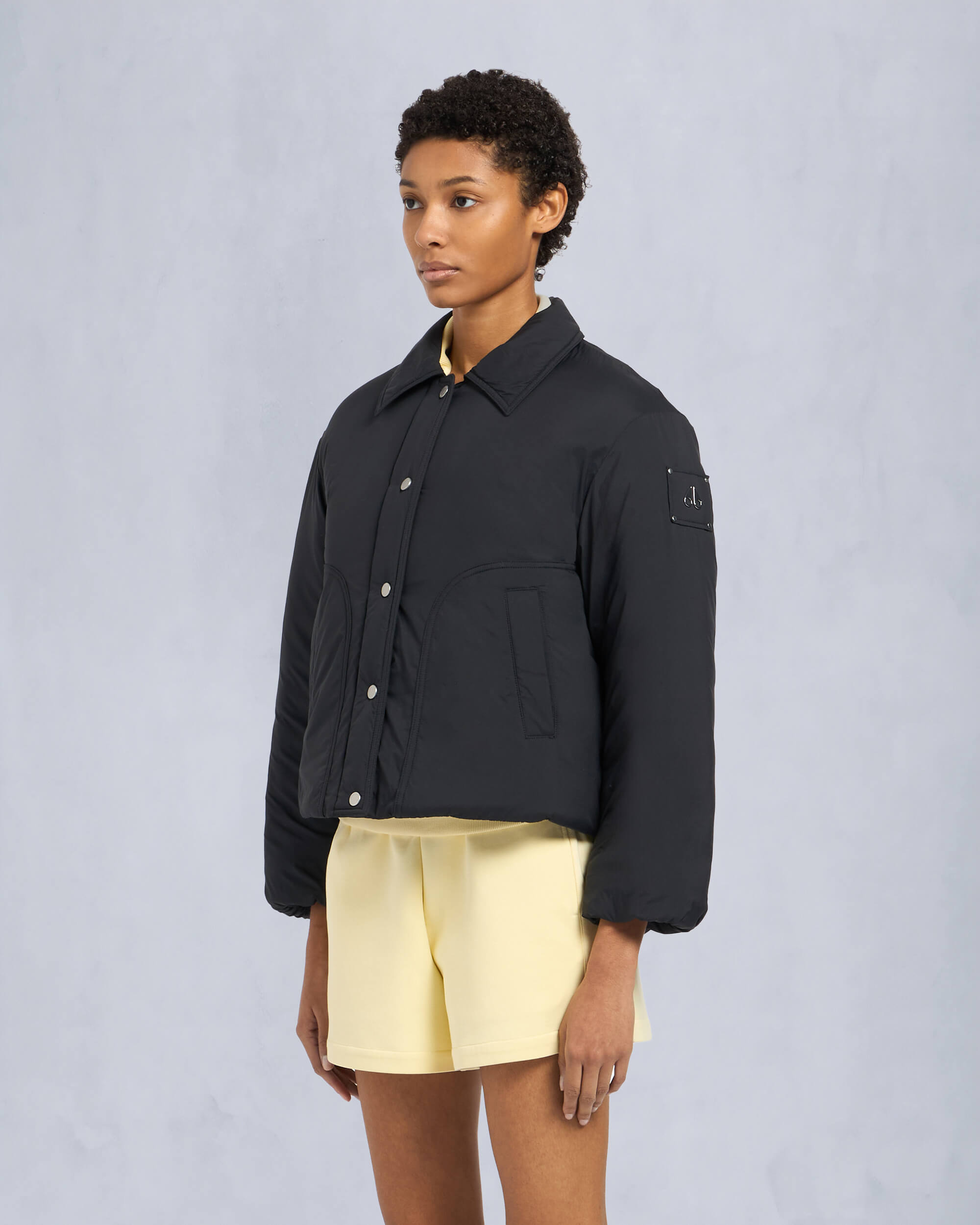 Moose Knuckles Womens Jolicoeur Shirt Jacket Black M15LJ182 Front