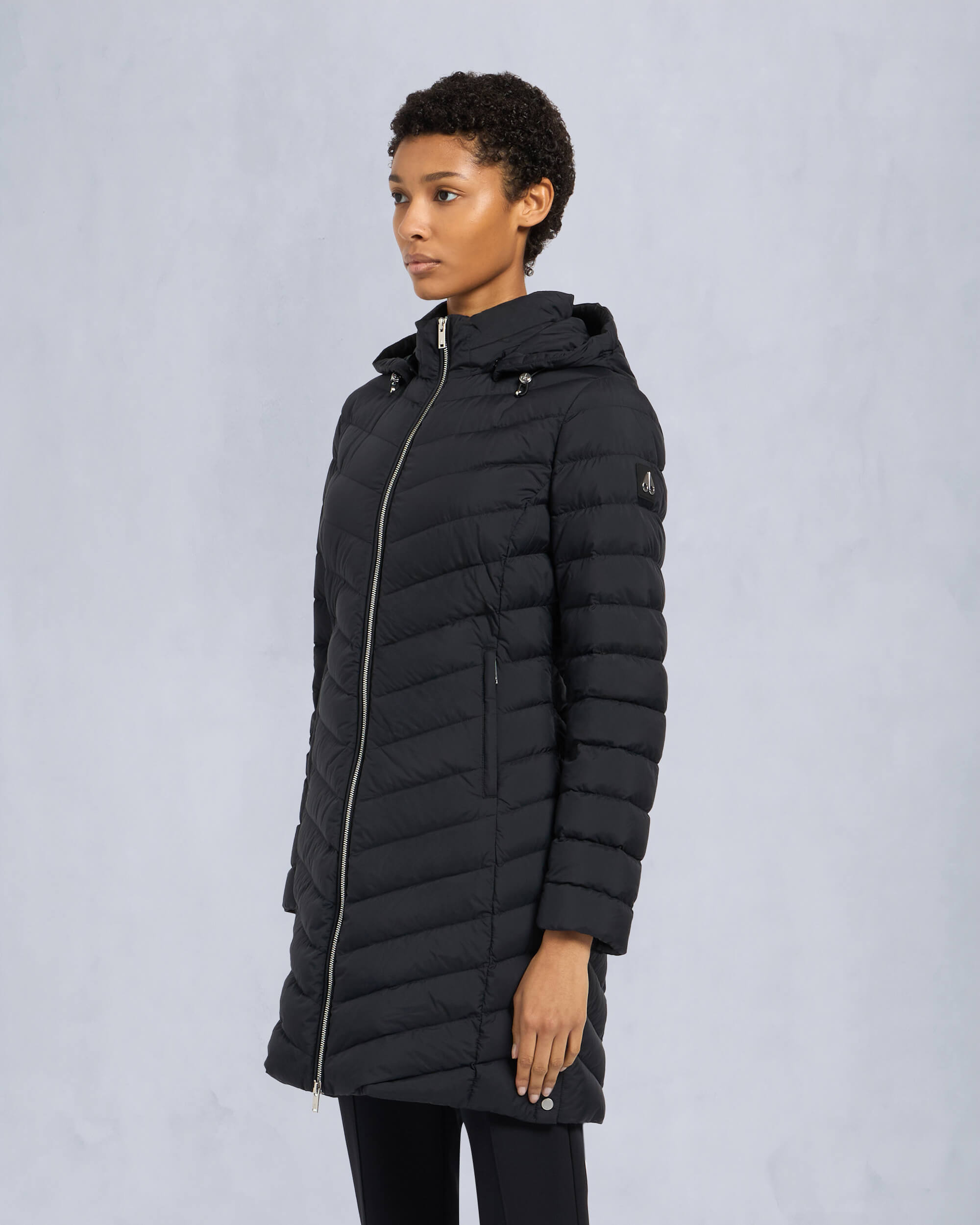 Moose Knuckles Womens Dally Air Down Parka Black M15LP207 Front