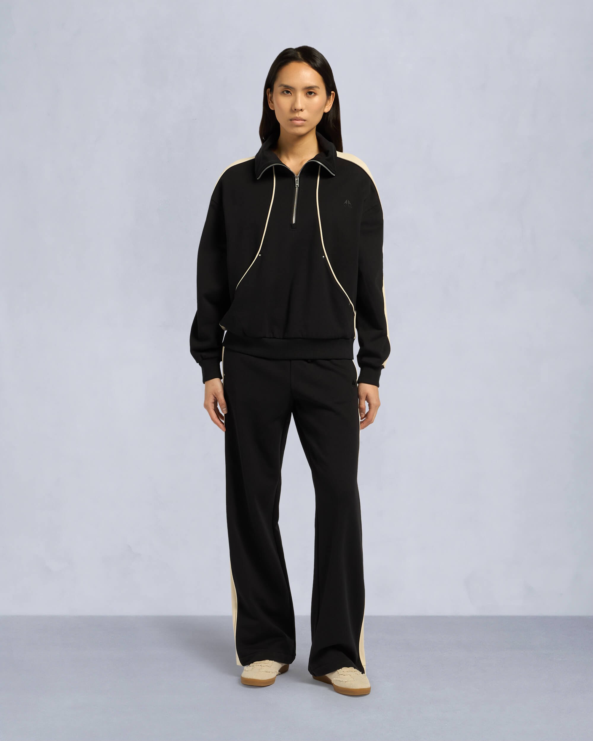 Moose Knuckles Womens Fairmont Track Pants BLACK/BONE M15LR777 Front Category