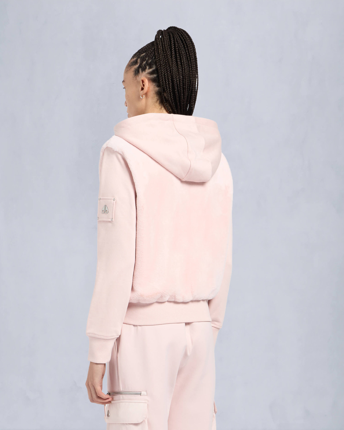 Moose Knuckles Womens Rosylyn Bunny Hoodie PETAL M15LS610 Back